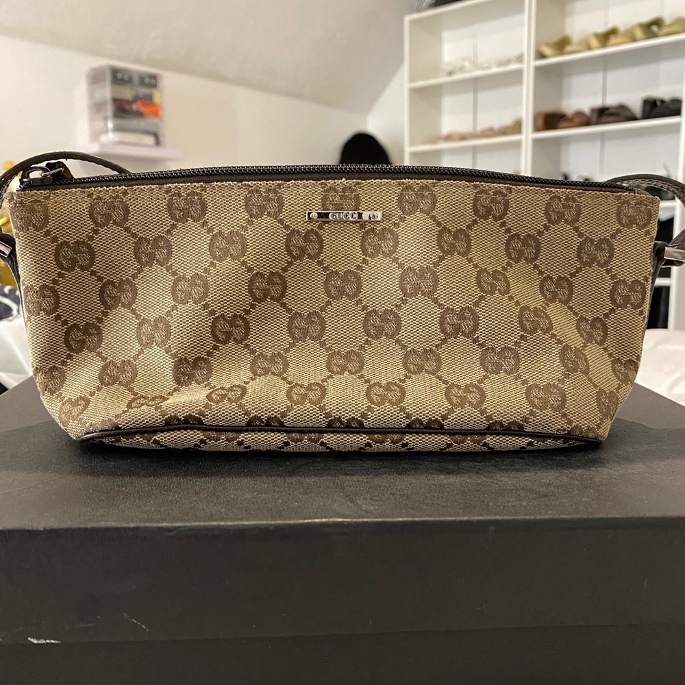 Vintage Gucci Monogram Boat Bag / Pochette